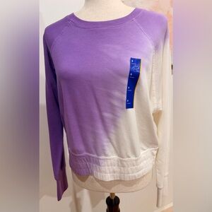 JoyLab Purple and White Ombre Sweatshirt